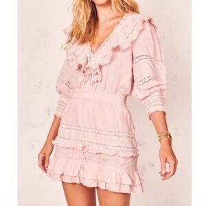 LoveShackFancy Deacon Dress | Dusty Pink | Size Large